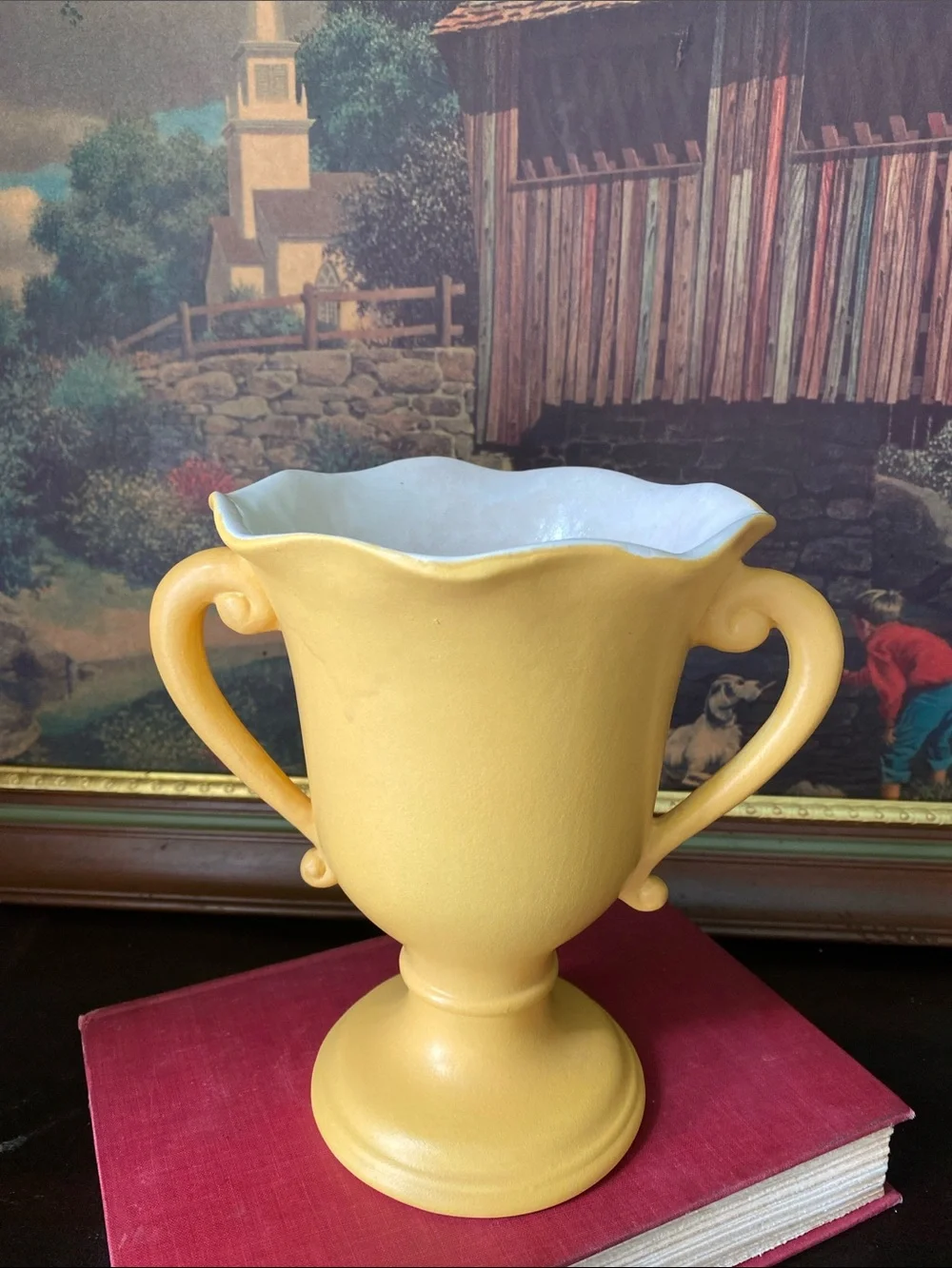 Vintage Red Wing Pottery / Rumrill Art Deco Trophy Vase